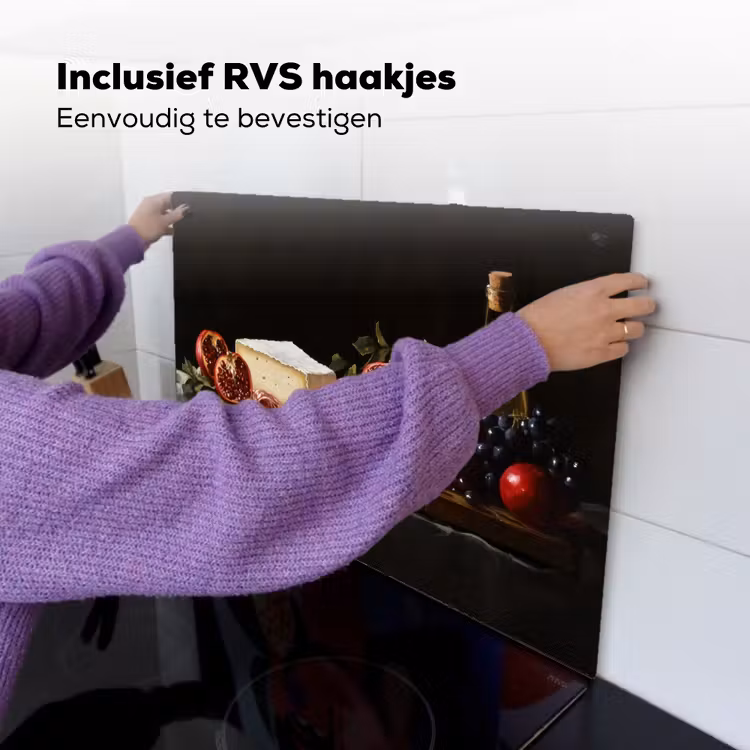 Stilleven - Vintage - Borrelplank Inductie beschemer met haakjes klein -ky-ophangen-nl