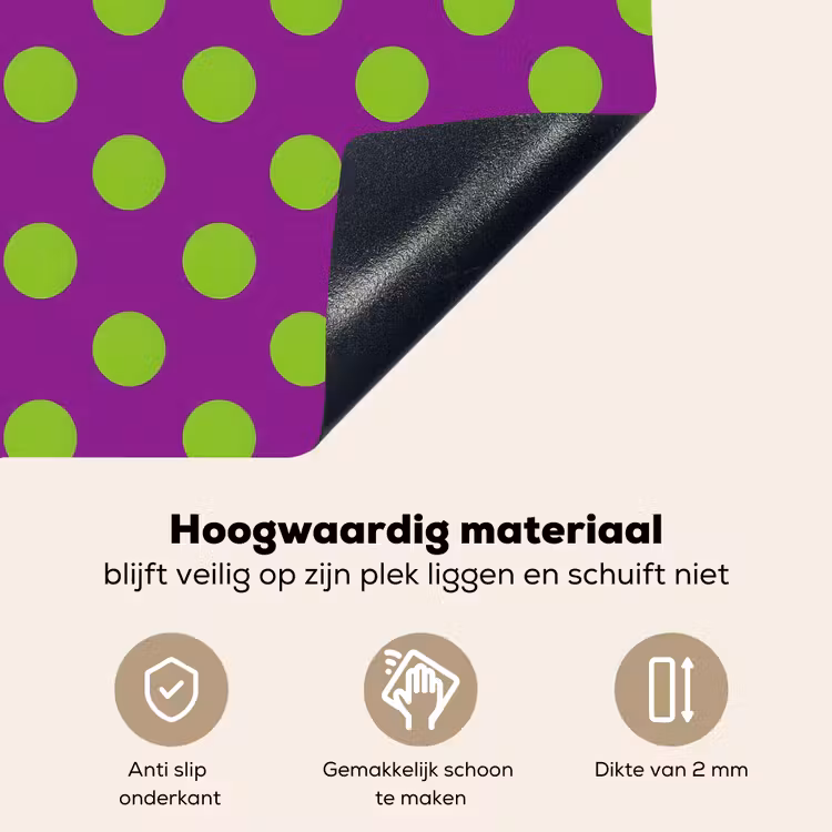 Stippen - Klassiek - Groen Inductie beschemer met haakjes klein 777 -ky-onderkant-nl
