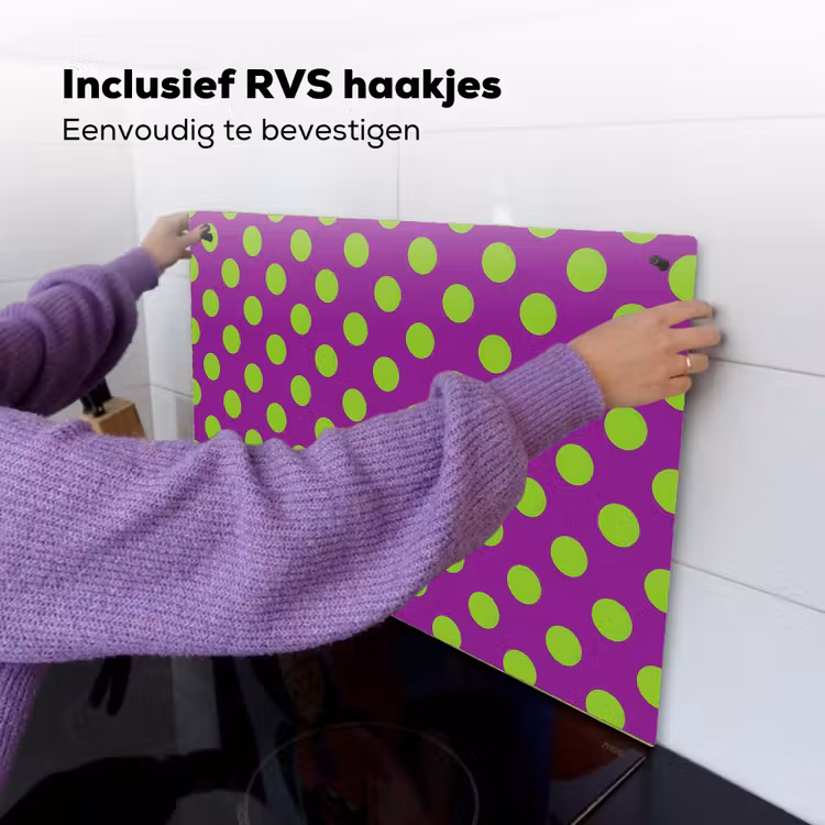 Stippen - Klassiek - Groen Inductie beschemer met haakjes klein 777 -ky-ophangen-nl