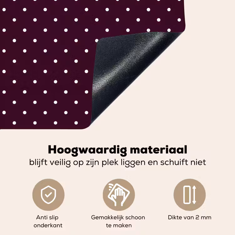 Stippen - Modern - Paars Inductie beschemer met haakjes klein 777 -ky-onderkant-nl