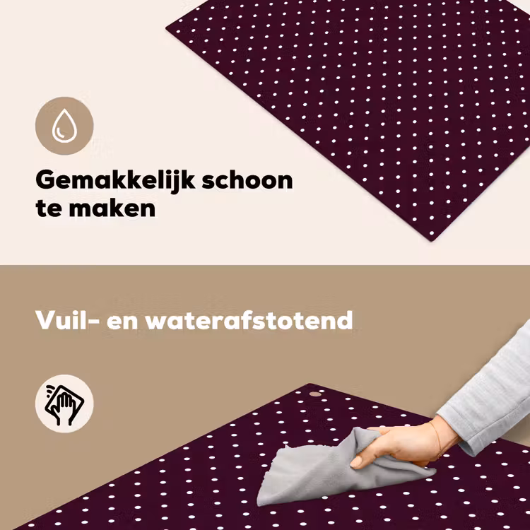 Stippen - Modern - Paars Inductie beschemer met haakjes klein 777 -ky-schoon-nl