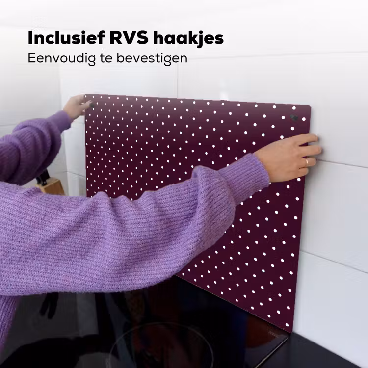 Stippen - Modern - Paars Inductie beschemer met haakjes klein 777 -ky-ophangen-nl