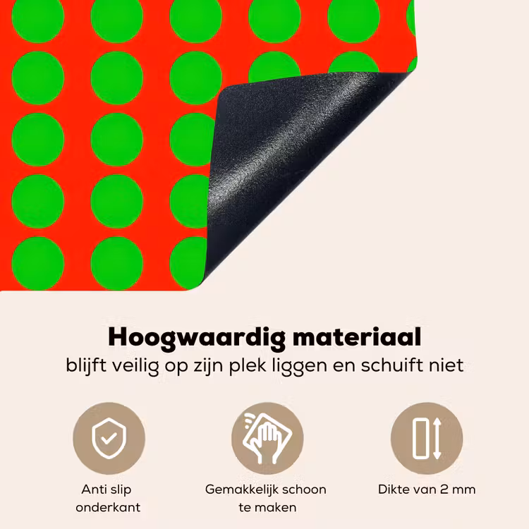 Stippen - Patroon - Groen Inductie beschemer met haakjes klein 777 -ky-onderkant-nl