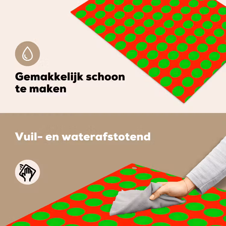 Stippen - Patroon - Groen Inductie beschemer met haakjes klein 777 -ky-schoon-nl