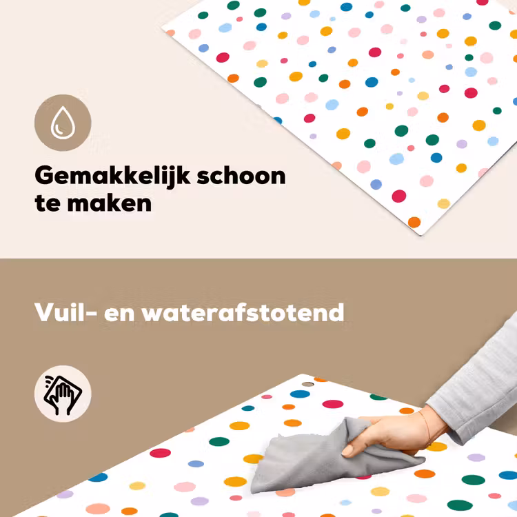 Stippen - Speels - Kleurrijk Inductie beschemer met haakjes klein 777 -ky-schoon-nl