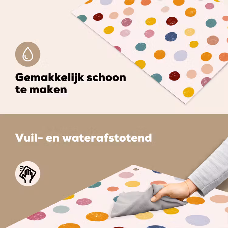 Stippen - Subtiel - Kleurrijk Inductie beschemer met haakjes klein 777 -ky-schoon-nl
