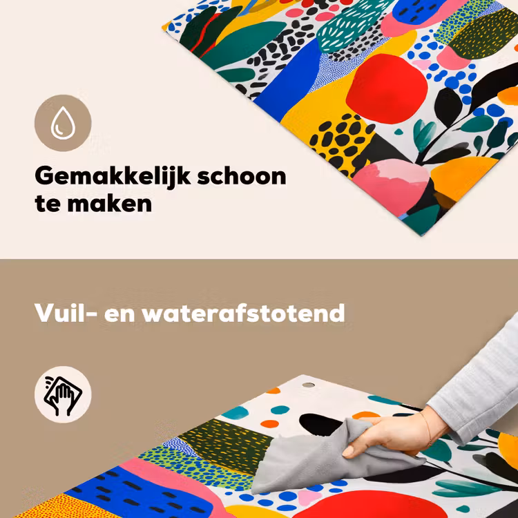 Stippen - Vormen - Modern - Kleuren Inductie beschemer met haakjes klein -ky-schoon-nl