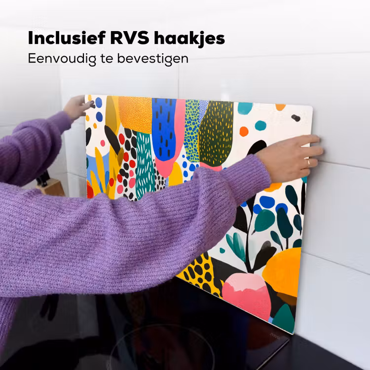 Stippen - Vormen - Modern - Kleuren Inductie beschemer met haakjes klein -ky-ophangen-nl