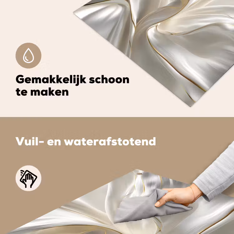 Stof - Plooien - Goud Inductie beschemer met haakjes middel -ky-schoon-nl