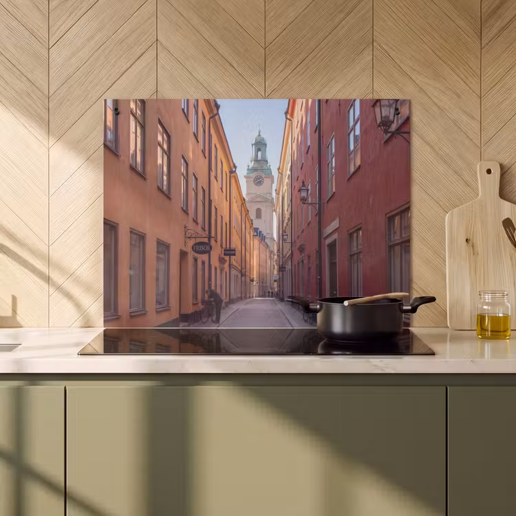 Straat - Klokkentoren - Stad - Architectuur - Historisch Inductie beschemer met haakjes klein -sfeer2