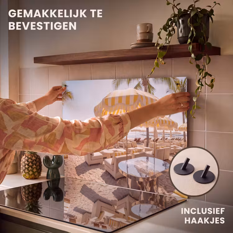 Strand - Ligbedden - Vakantie - Modern - Geel Inductie beschemer met haakjes klein -ky-ophangen-nl