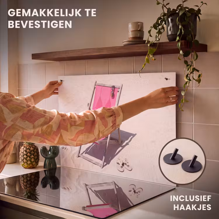 Strand - Ligstoel - Badkleding - Zomer - Roze Inductie beschemer met haakjes klein -ky-ophangen-nl