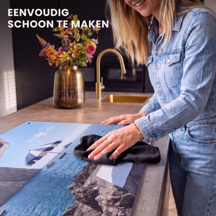 Strand - Ligstoel - Parasol - Zomer - Blauw Inductie beschemer met haakjes klein -ky-schoon-nl