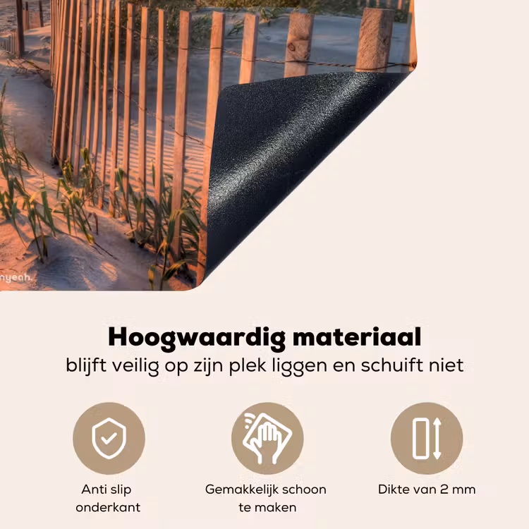 Strand - Natuur - Zonsondergang Inductie beschemer met haakjes klein -ky-onderkant-nl