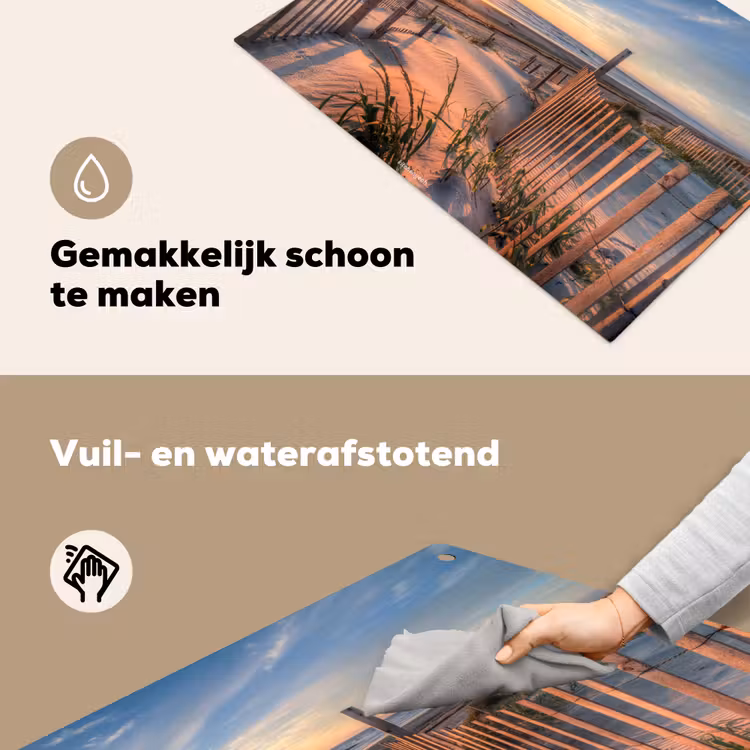 Strand - Natuur - Zonsondergang Inductie beschemer met haakjes klein -ky-schoon-nl