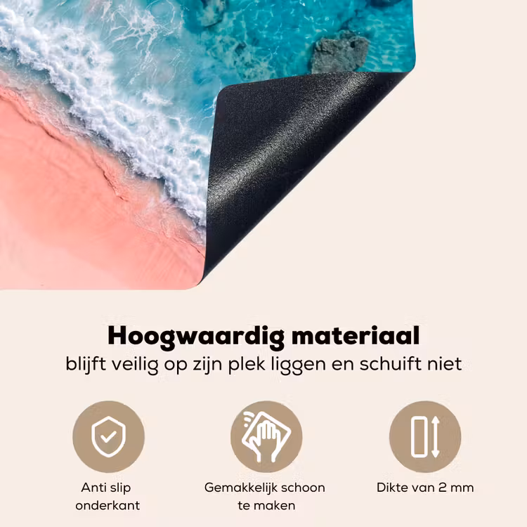 Strand - Oceaan - Golven - Roze Zand - Natuur Inductie beschemer met haakjes klein -ky-onderkant-nl