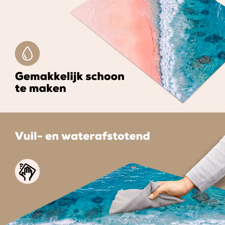 Strand - Oceaan - Golven - Roze Zand - Natuur Inductie beschemer met haakjes klein -ky-schoon-nl