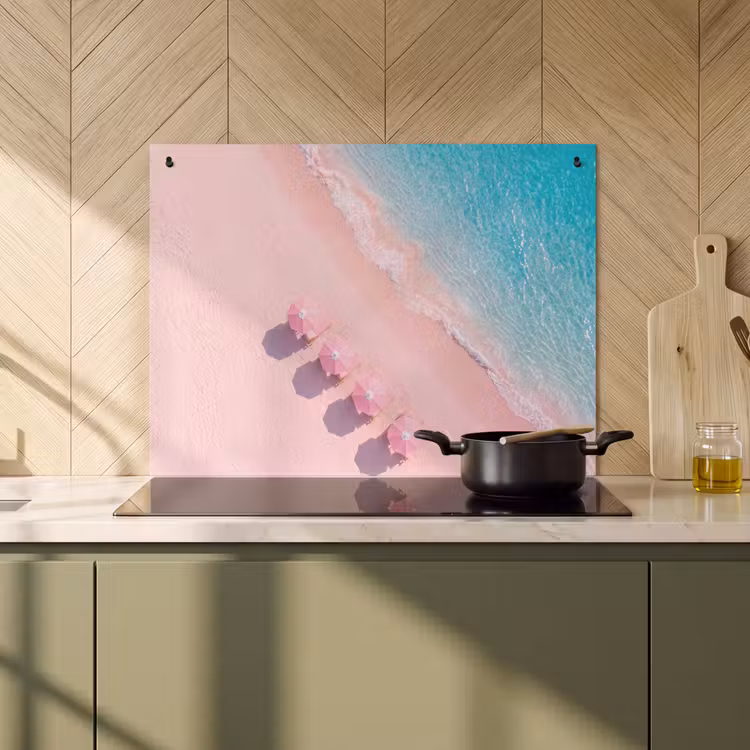 Strand - Roze zand - Zee - Zomer - Natuur Inductie beschemer met haakjes klein -sfeer2