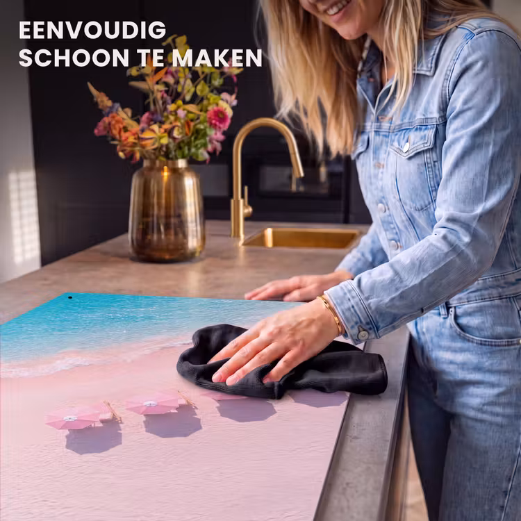 Strand - Roze zand - Zee - Zomer - Natuur Inductie beschemer met haakjes klein -ky-schoon-nl