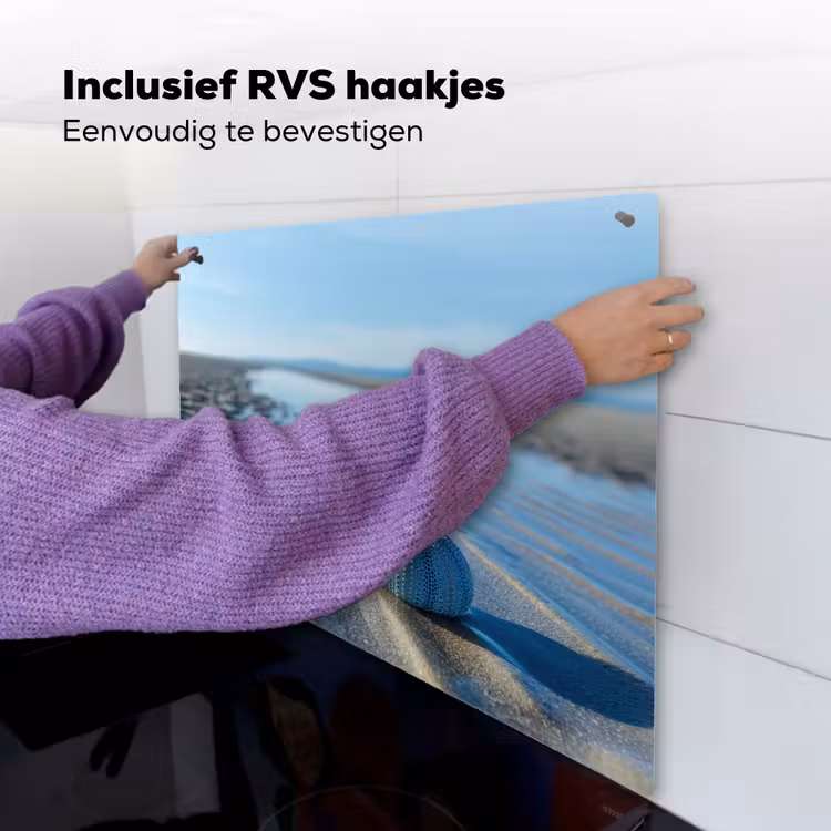 Strand - Schild - Water - Blauw Inductie beschemer met haakjes middel -ky-ophangen-nl