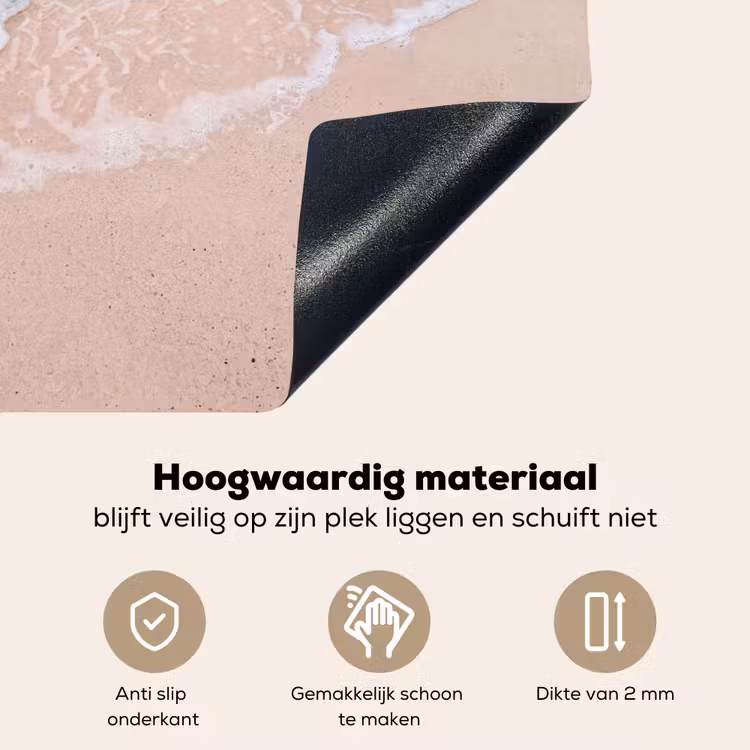 Strand - Zee - Golf - Natuur - Blauw Inductie beschemer met haakjes klein -ky-onderkant-nl