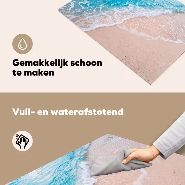 Strand - Zee - Golf - Natuur - Blauw Inductie beschemer met haakjes klein -ky-schoon-nl