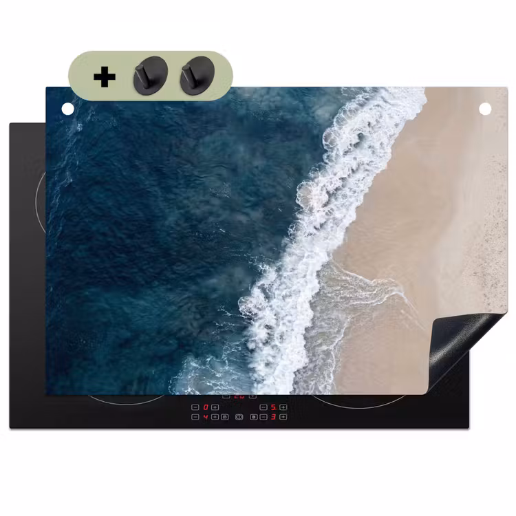 Strand - Zee - Golven Inductie beschemer met haakjes klein -3d