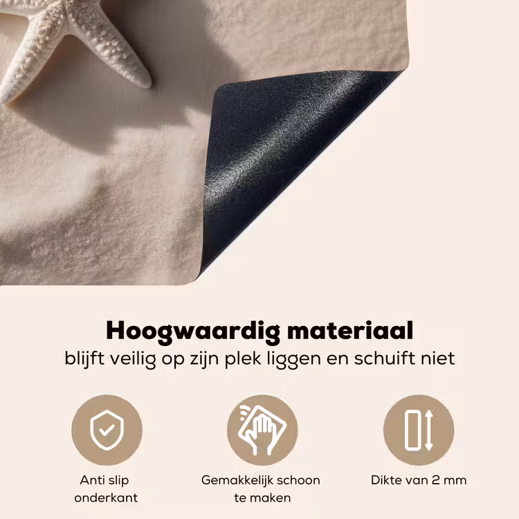 Strand - Zeester - Zand - Beige Inductie beschemer met haakjes middel -ky-onderkant-nl