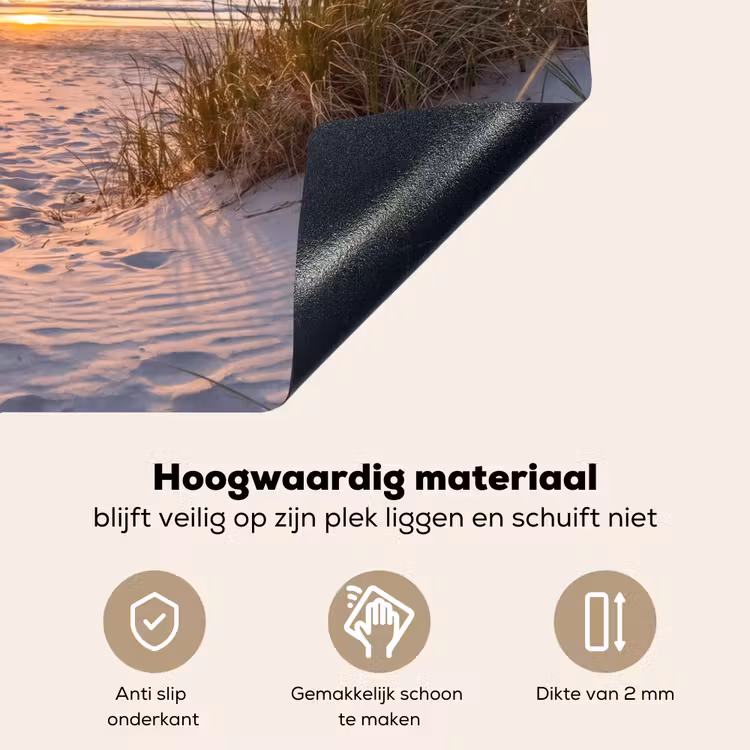 Strand - Zonsondergang - Natuur - Landschap Inductie beschemer met haakjes klein -ky-onderkant-nl