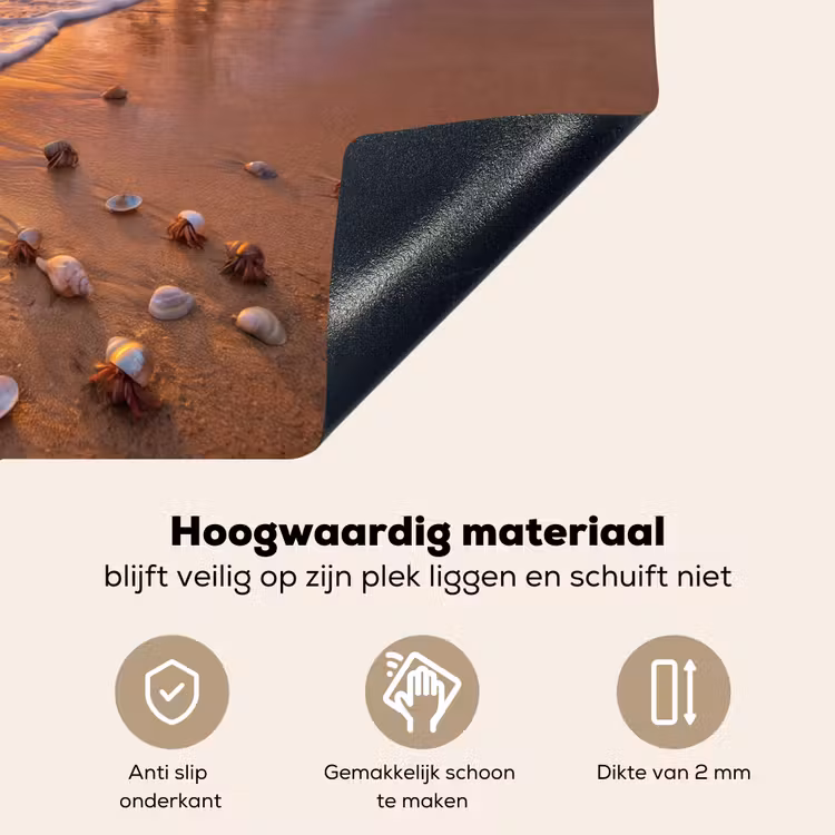 Strand - Zonsondergang - Palmbomen - Natuur - Oranje Inductie beschemer met haakjes klein -ky-onderkant-nl