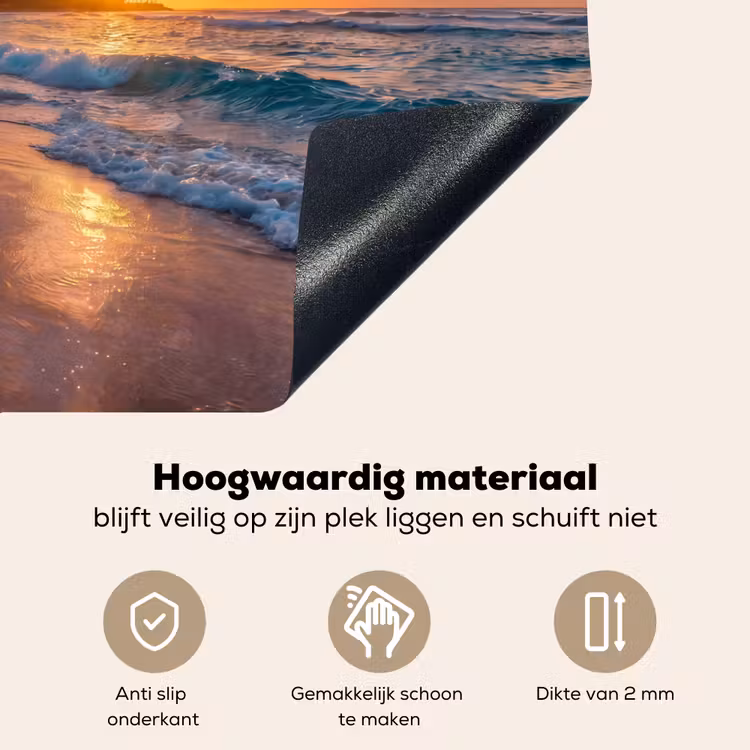 Strand - Zonsopgang - Tropisch - Natuur - Oranje Inductie beschemer met haakjes klein -ky-onderkant-nl