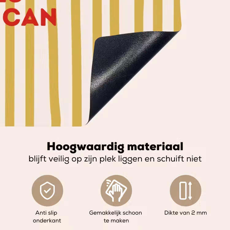 Strepen - Abstract - Yes you can - Rood Inductie beschemer met haakjes klein -ky-onderkant-nl