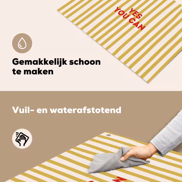 Strepen - Abstract - Yes you can - Rood Inductie beschemer met haakjes klein -ky-schoon-nl