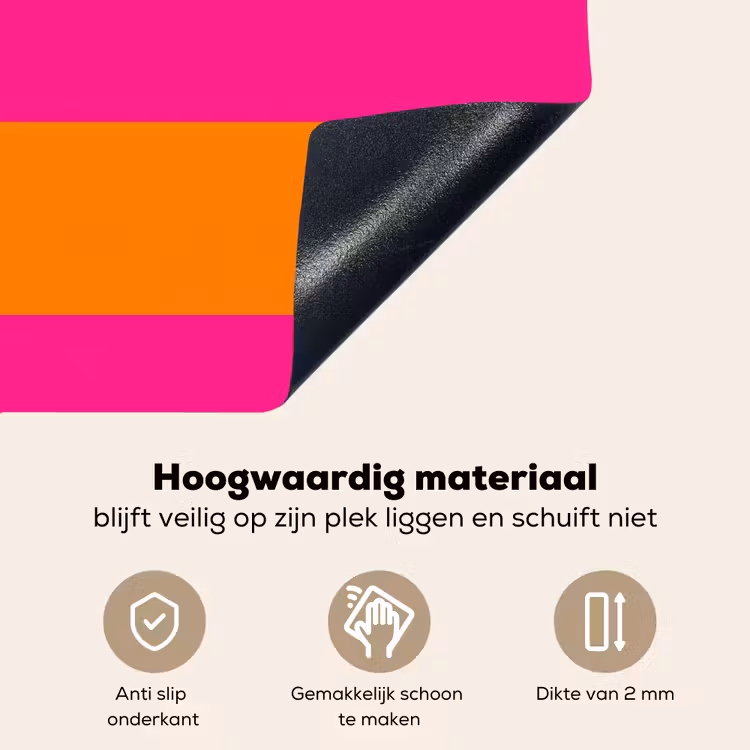 Strepen - Horizontaal - Roze Inductie beschemer met haakjes klein 777 -ky-onderkant-nl