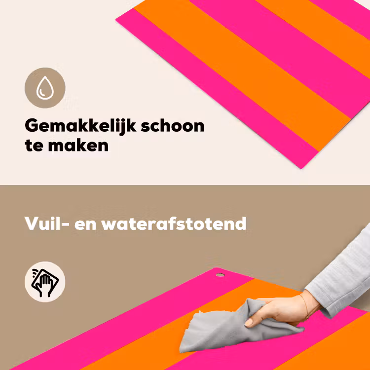 Strepen - Horizontaal - Roze Inductie beschemer met haakjes klein 777 -ky-schoon-nl