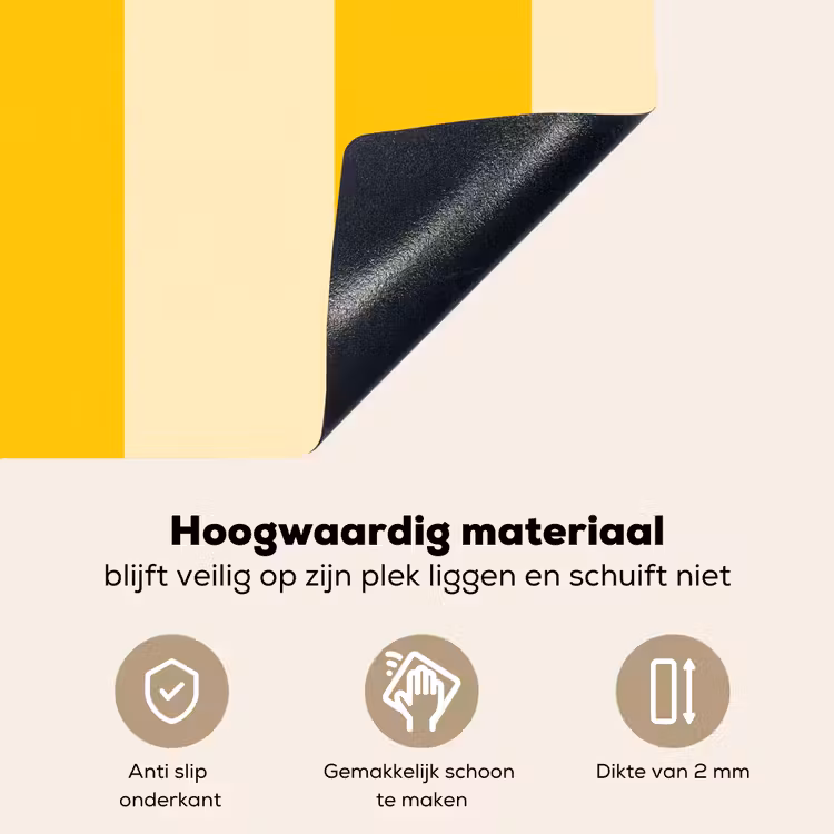 Strepen - Klassiek - Geel Inductie beschemer met haakjes klein 777 -ky-onderkant-nl