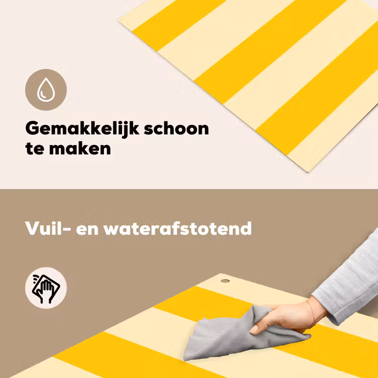 Strepen - Klassiek - Geel Inductie beschemer met haakjes klein 777 -ky-schoon-nl