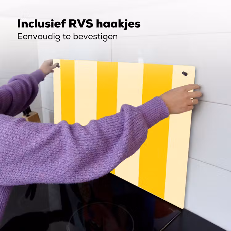 Strepen - Klassiek - Geel Inductie beschemer met haakjes klein 777 -ky-ophangen-nl