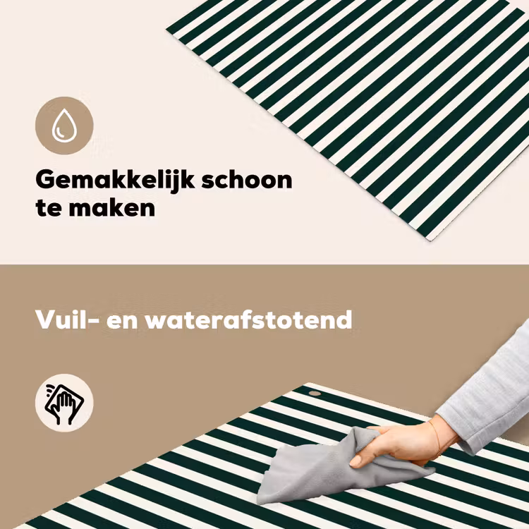 Strepen - Klassiek - Groen Inductie beschemer met haakjes klein 777 -ky-schoon-nl