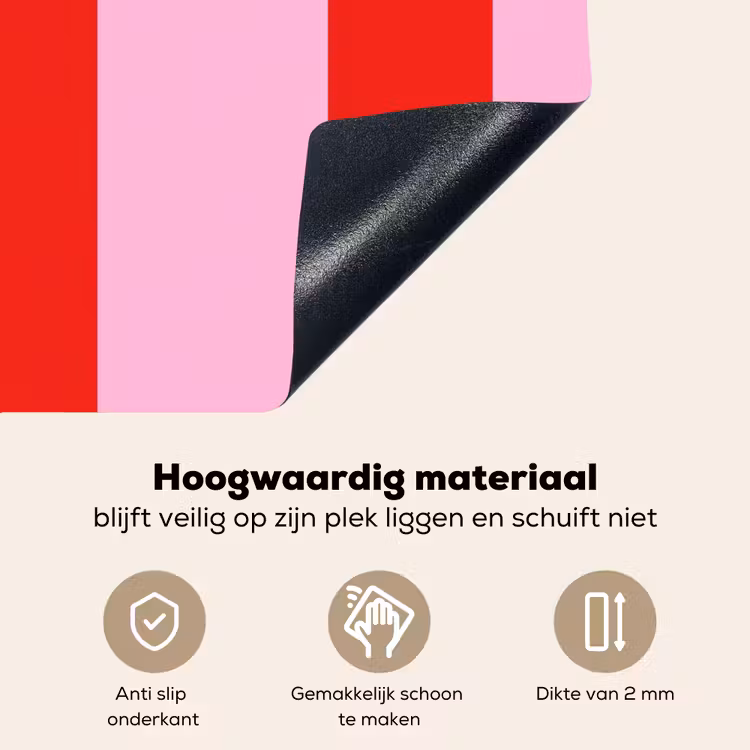 Strepen - Klassiek - Roze Inductie beschemer met haakjes klein 777 -ky-onderkant-nl