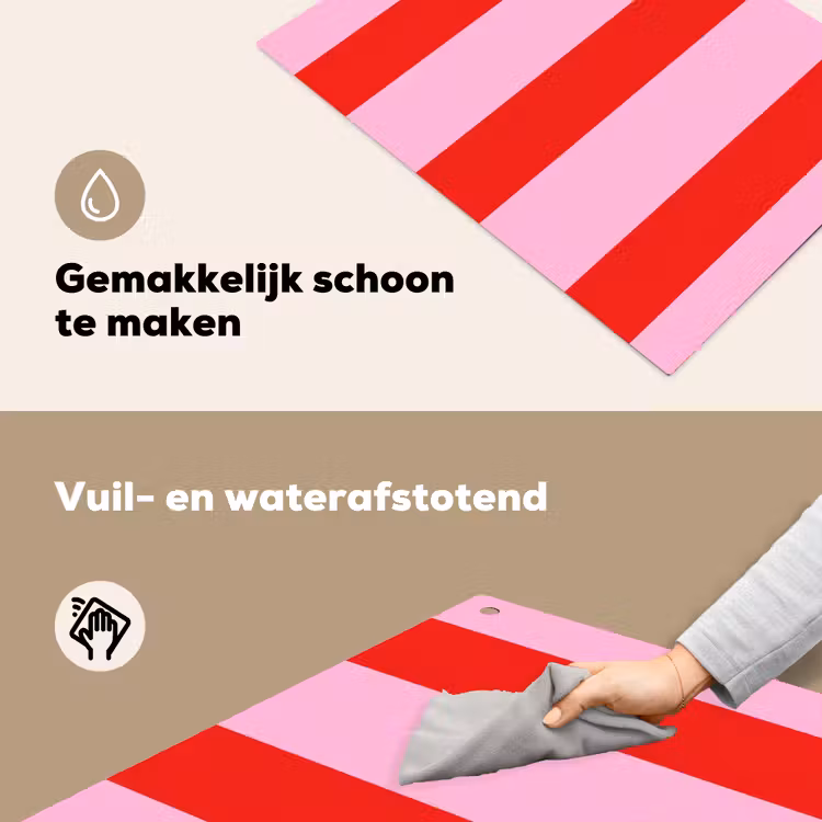 Strepen - Klassiek - Roze Inductie beschemer met haakjes klein 777 -ky-schoon-nl