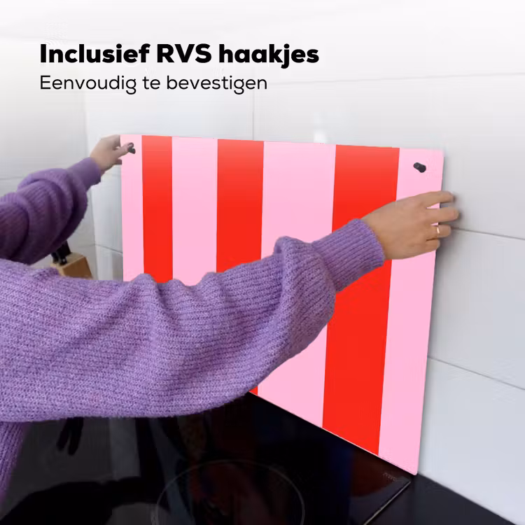Strepen - Klassiek - Roze Inductie beschemer met haakjes klein 777 -ky-ophangen-nl