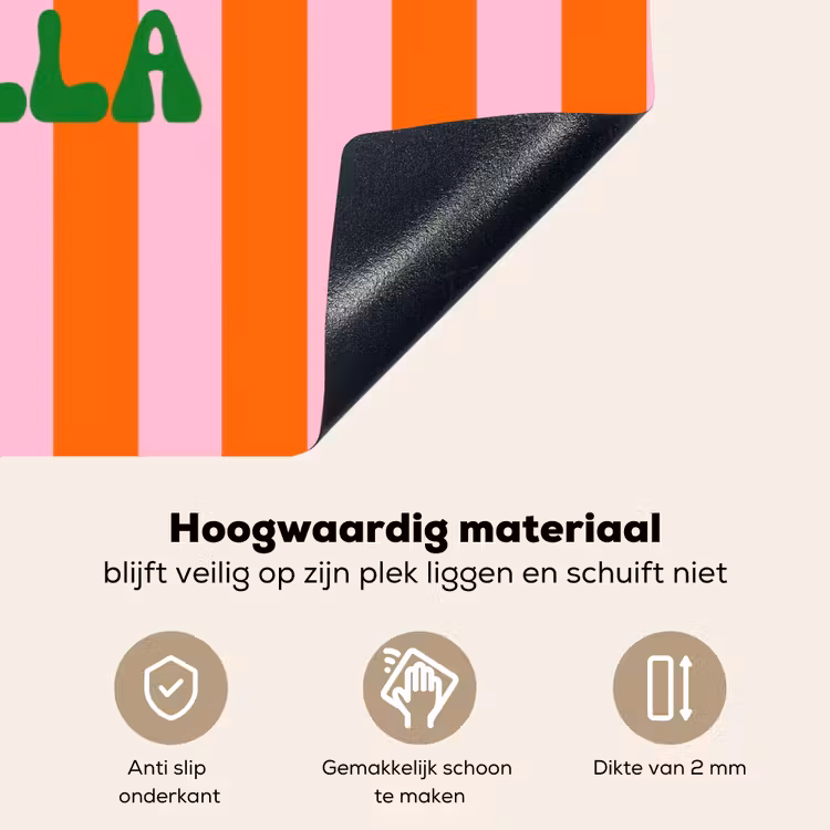 Strepen - Oranje - Verticaal - Ciao bella Inductie beschemer met haakjes klein -ky-onderkant-nl