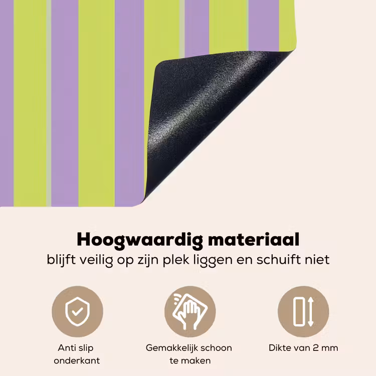 Strepen - Patroon - Groen Inductie beschemer met haakjes klein 777 -ky-onderkant-nl