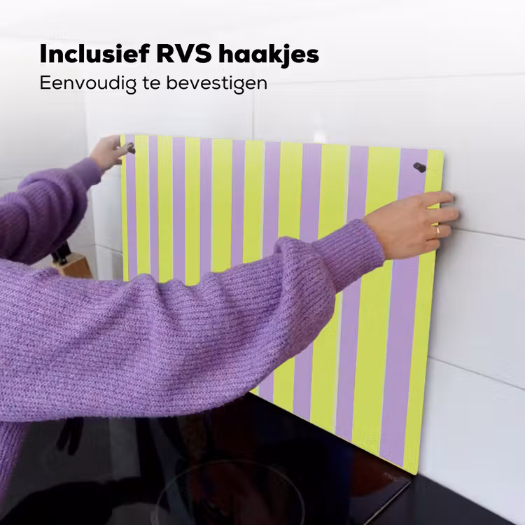 Strepen - Patroon - Groen Inductie beschemer met haakjes klein 777 -ky-ophangen-nl