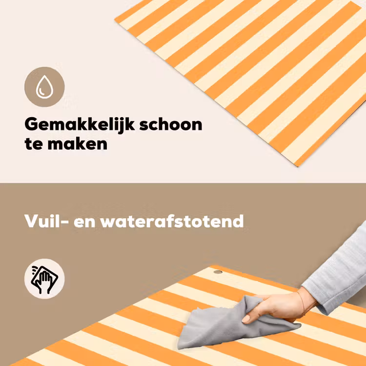 Strepen - Patroon - Oranje Inductie beschemer met haakjes klein 777 -ky-schoon-nl