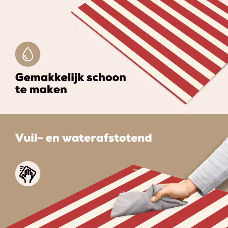 Strepen - Patroon - Rood Inductie beschemer met haakjes klein 777 -ky-schoon-nl