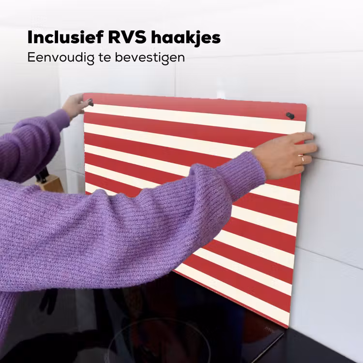 Strepen - Patroon - Rood Inductie beschemer met haakjes klein 777 -ky-ophangen-nl