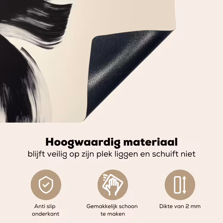 Strepen - Zwart - Abstract Inductie beschemer met haakjes klein -ky-onderkant-nl