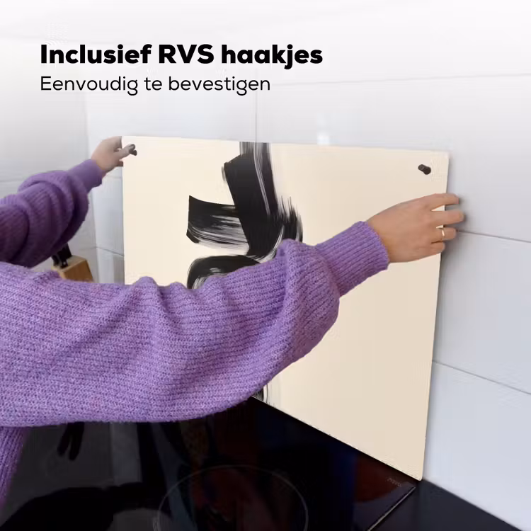 Strepen - Zwart - Abstract Inductie beschemer met haakjes klein -ky-ophangen-nl